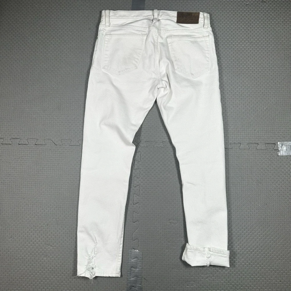 Todd Snyder Jeans Mens 30x29 White Selvedge Denim Distressed Button Fly Japan